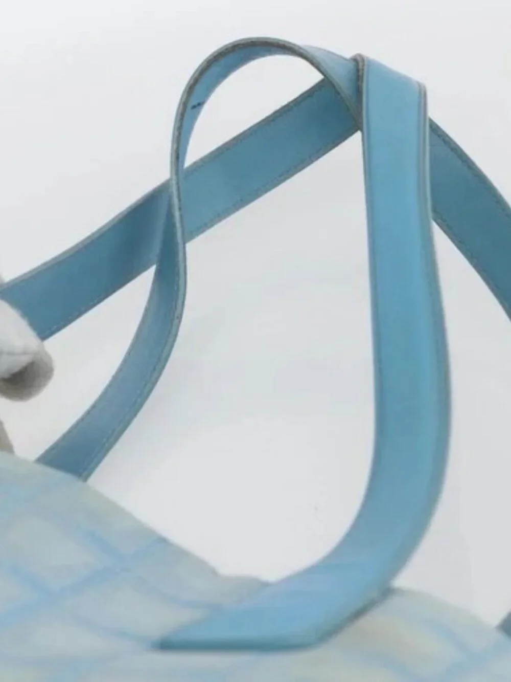 CHANEL New Travel Line Tote Bag Nylon Blue Silver CC Auth bs32461